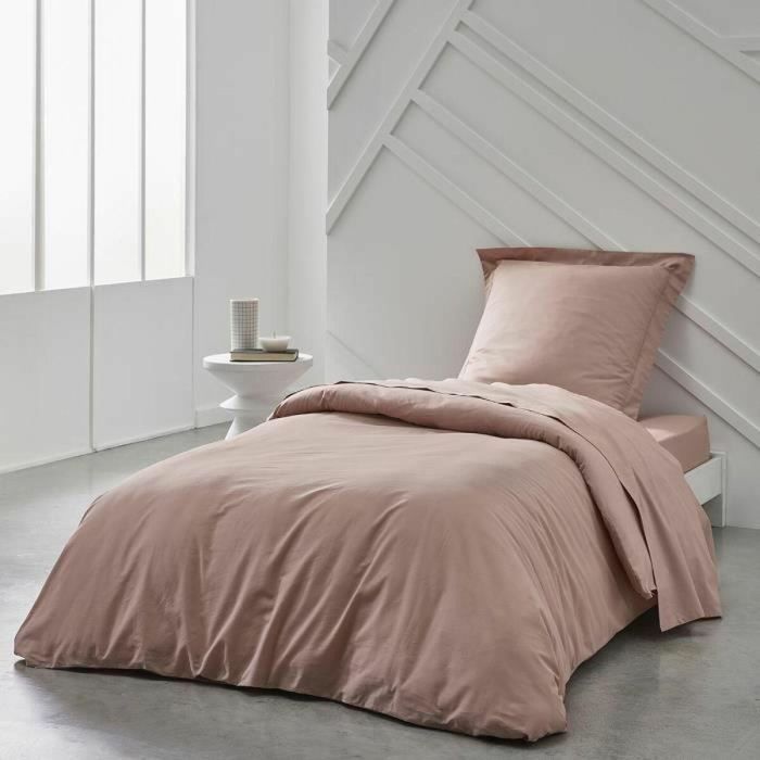 Hoy esencial hoy drap - 90 x 190 cm - 1 persona - 100% une algodón - rosa de arena 2