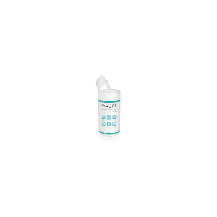 Ewent Toallitas Húmedas Universales 100 unidades - Limpieza Pantallas, Antibacterianas, Sin Alcohol