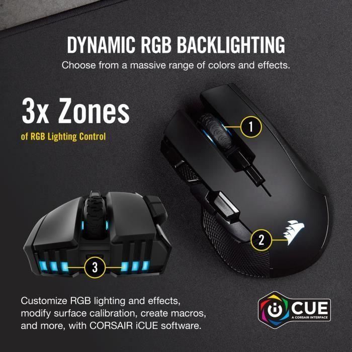 Corsair IRONCLAW RGB WIRELESS Ratón óptico inalámbrico recargable para juegos 2 Corsair IRONCLAW RGB WIRELESS Ratón óptico inalámbrico recargable para juegos 2