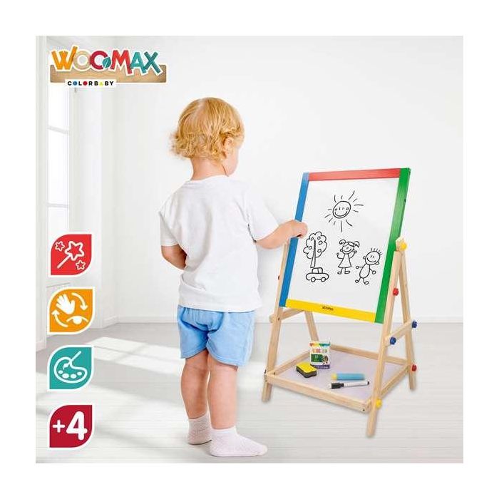 Color Baby Pizarra 2 Caras Blanca y Negra de Madera 37,5x65cm con Accesorios 4 Color Baby Pizarra 2 Caras Blanca y Negra de Madera 37,5x65cm con Accesorios 4