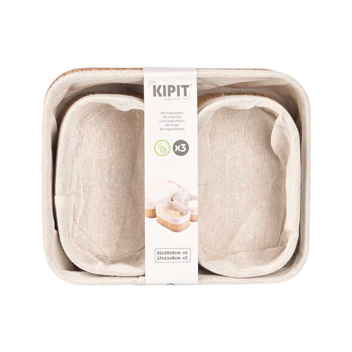 Set 3 Organizadores Bambu Blanco 2 Tamaños Kipit 25X9CM (12 Unidades) 2 Set 3 Organizadores Bambu Blanco 2 Tamaños Kipit 25X9CM (12 Unidades) 2