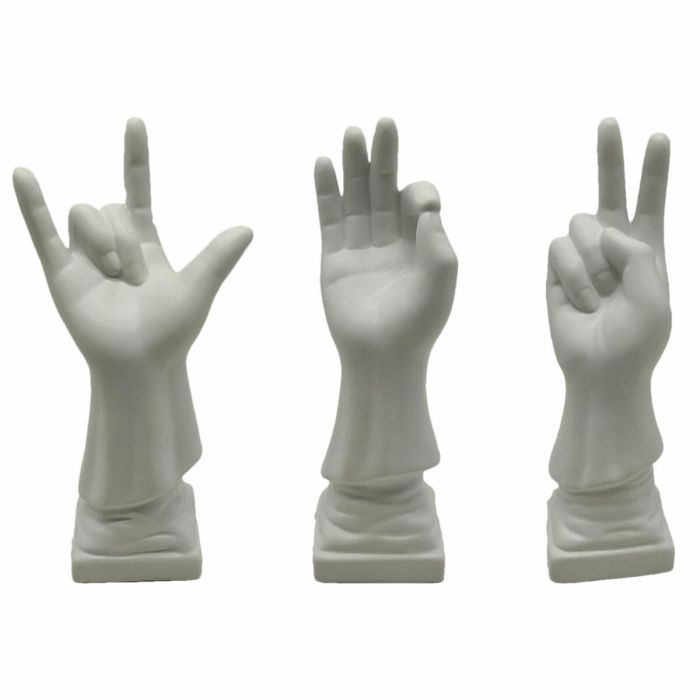 Figura Urban DKD Home Decor Blanco 7 x 25 x 7 cm (3 Unidades)