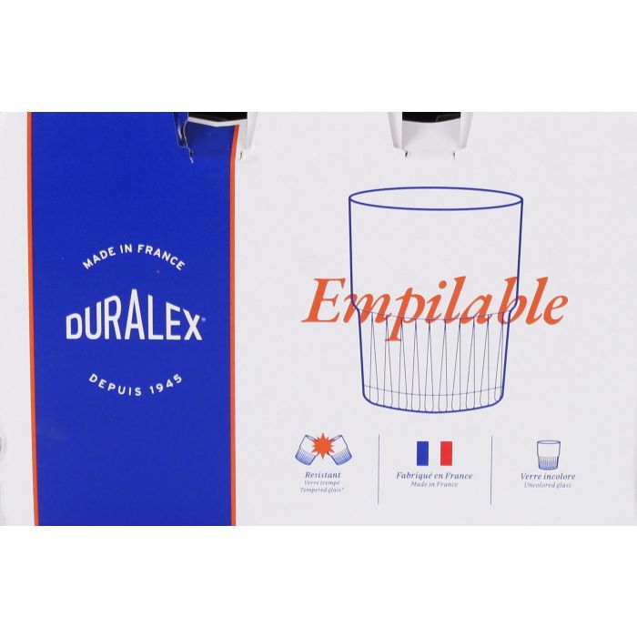 Duralex Set de 6 Vasos Transparentes Apilables 16 cl (12 Cajas) 3