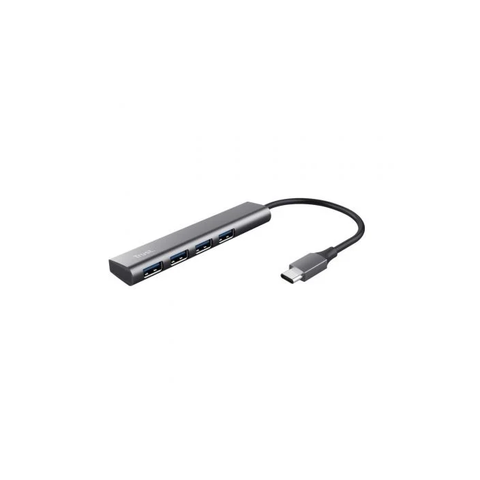 Trust Hub USB-C Halyx 24948 4x USB-A 3.2 Gen1 Gris