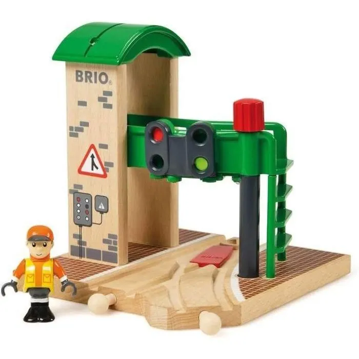 Brio World 33674 Estación de Control y Derivación con Semáforo para Trenes de Juguete