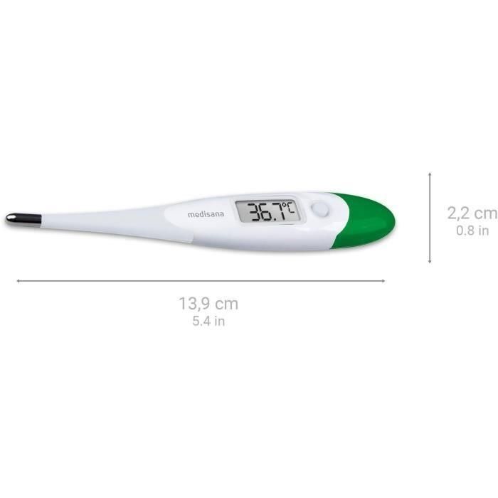 Termómetro flexible TM 700 medisana, digital, Oral, Axilar, Rectal. Alarma sonora, resistente al agua. Dispositivo médico certificado 2 Termómetro flexible TM 700 medisana, digital, Oral, Axilar, Rectal. Alarma sonora, resistente al agua. Dispositivo médico certificado 2