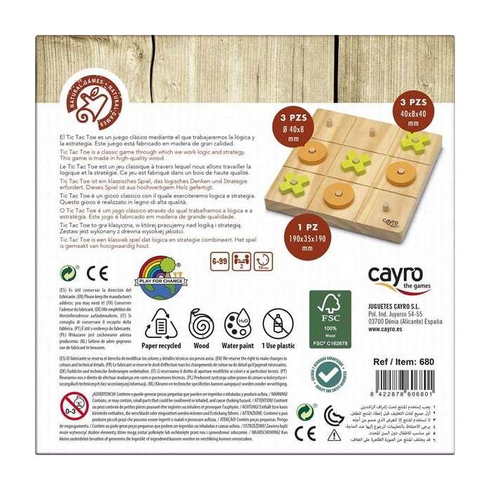 Juego tic tac toe de madera 20x20x4 cm 2 Juego tic tac toe de madera 20x20x4 cm 2