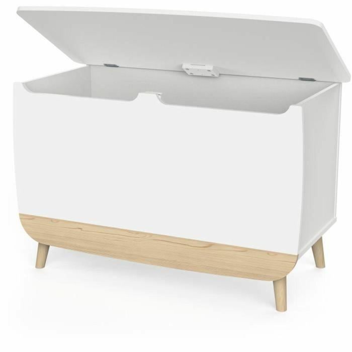 Caja para juguetes - FIRMIANA - Estilo escandinavo - Blanco mate / Roble Kronberg - 82,4 x 39,1 x 58,9 cm - DEMEYERE 5