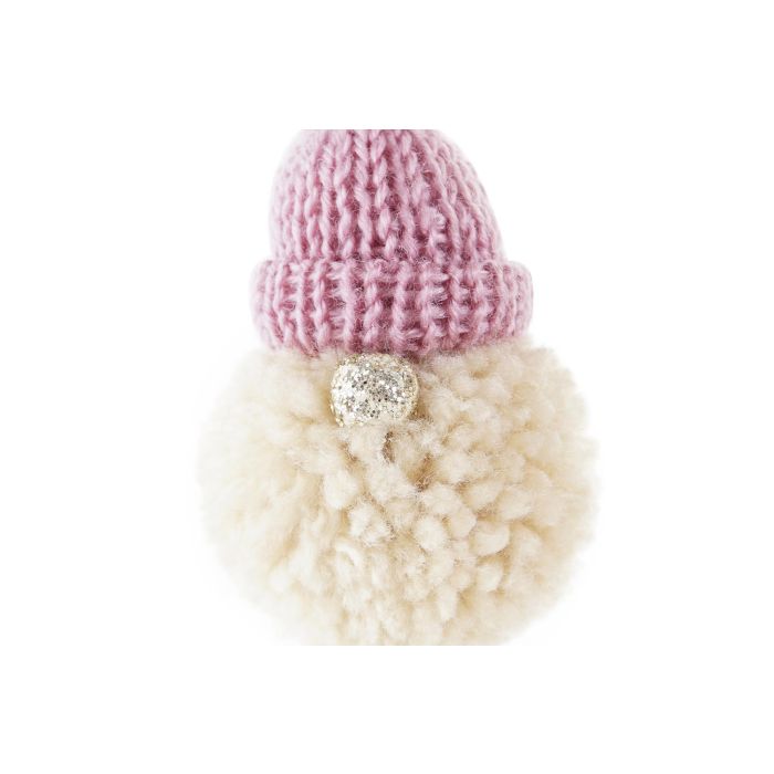 DKD Home Decor Decoración Colgante Navidad Poliéster Fantasía Rosa Marrón Blanco 5x5x16 cm 48 Unidades Surtido Aleatorio 2