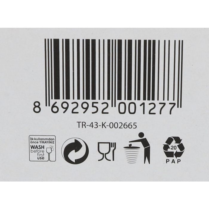 Lav Set 6 Vasos Agua "Tuana" 320 cc Medidas 7.5x7.5x9.5 cm (8 Cajas)