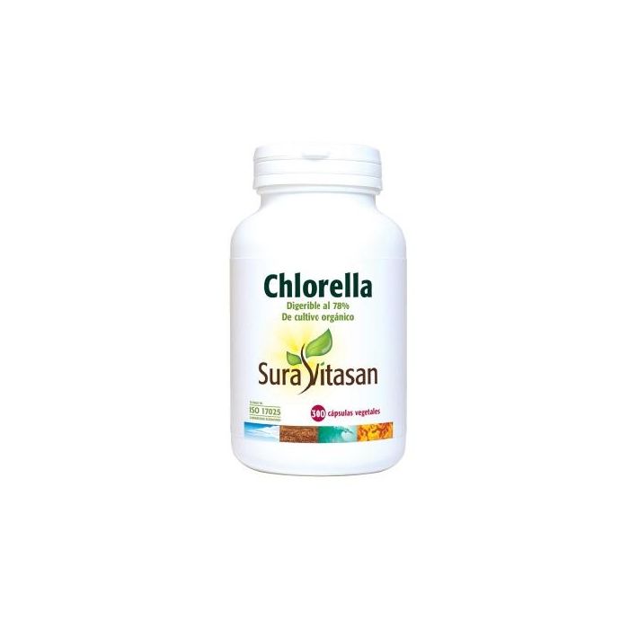 SURA VITASAN Chlorella 100% Pura Orgánica 300 Cápsulas Microalga Verde de Alta Digestibilidad con Clorofila