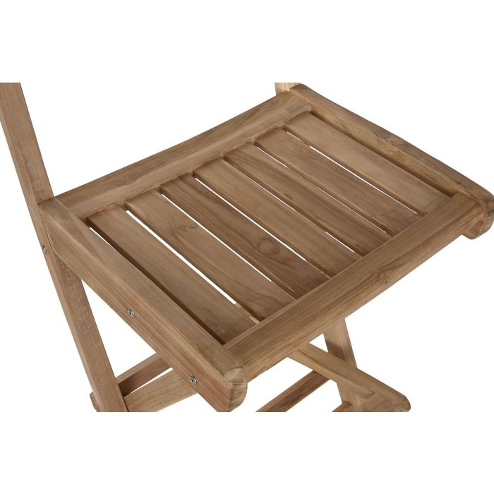 DKD Home Decor Taburete Plegable de Bar Teca Marrón 55 x 120 x 50 cm para Terraza y Jardín 4