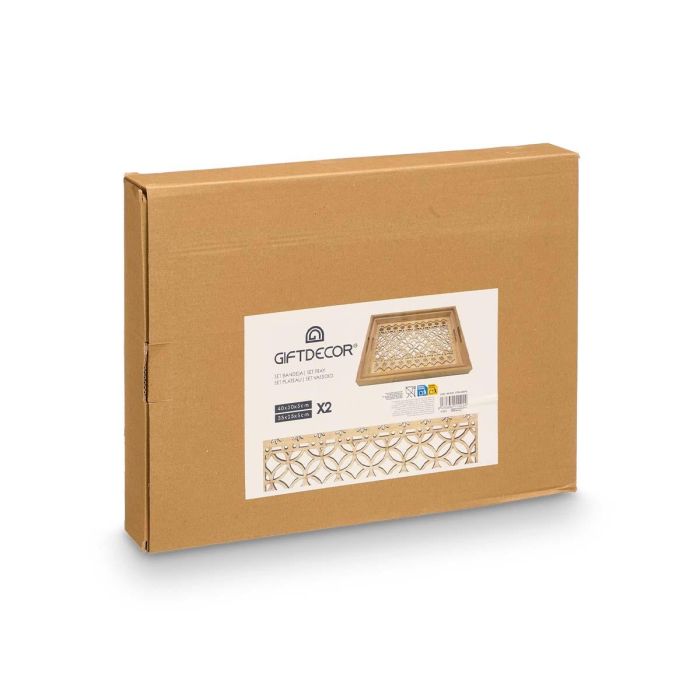 Set 2 Bandejas Rect Circulos Giftdecor 40X6CM (6 Unidades) 2 Set 2 Bandejas Rect Circulos Giftdecor 40X6CM (6 Unidades) 2
