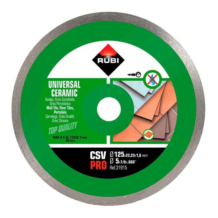 Rubi Disco diamantado CSV Ø125mm Pro r31915 para corte en seco de baldosa cerámica 0 Rubi Disco diamantado CSV Ø125mm Pro r31915 para corte en seco de baldosa cerámica 0
