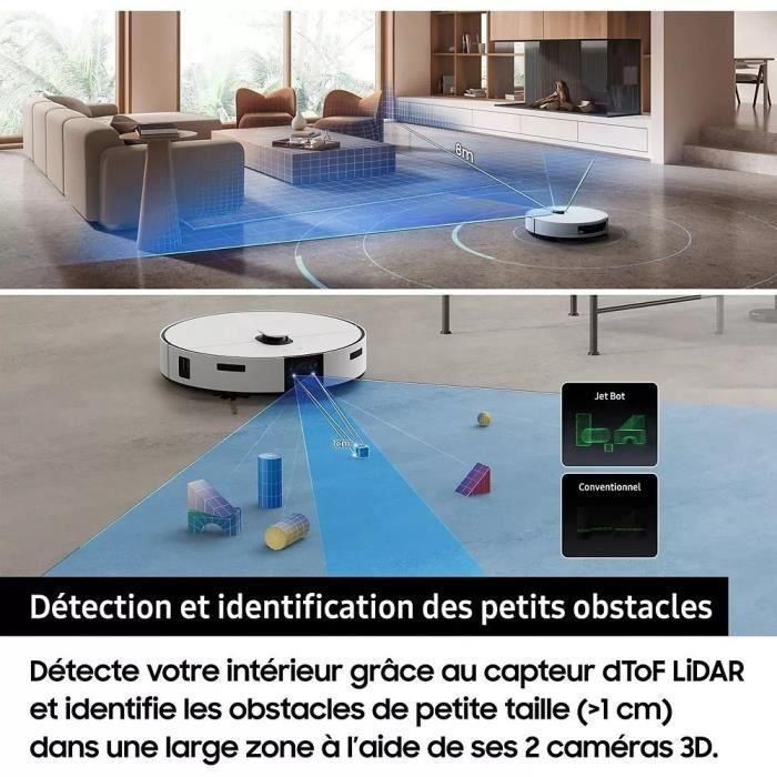 Aspiradora robot - Samsung Jet Bot Combo AI VR7MD97A14G - Estación de limpieza con desinfección por vapor - Reconocimiento de objetos 3