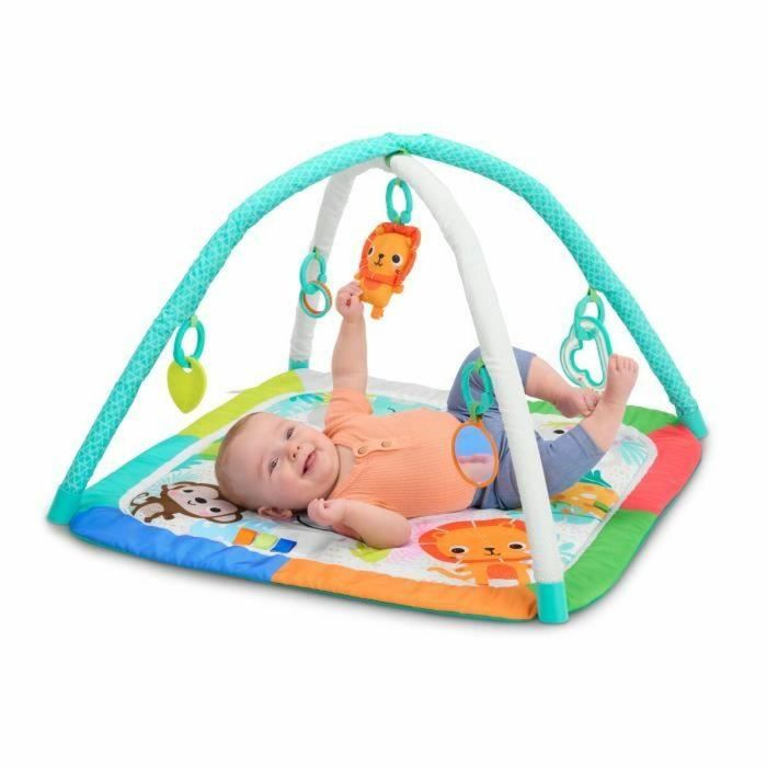 Bright Starts BS17516 - Alfombra de Actividades Plegable para Bebé, Azul Jungla, Arco con Juguetes Sensoriales y Musicales, Espejo 1 Bright Starts BS17516 - Alfombra de Actividades Plegable para Bebé, Azul Jungla, Arco con Juguetes Sensoriales y Musicales, Espejo 1