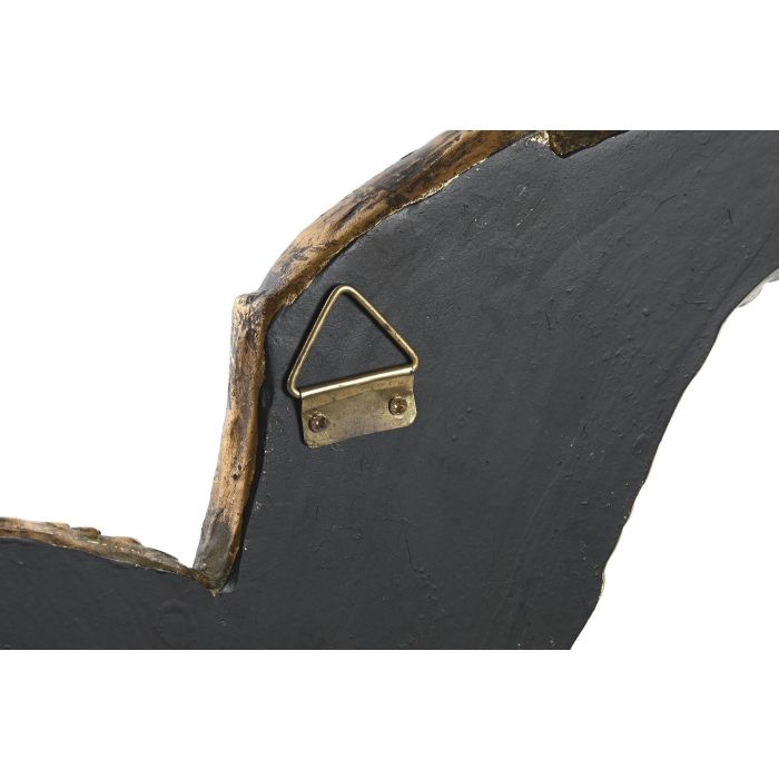 DKD Home Decor Decoración Pared Glam Dorado Resina Espejo Garza 26 x 2 x 35.5 cm 2