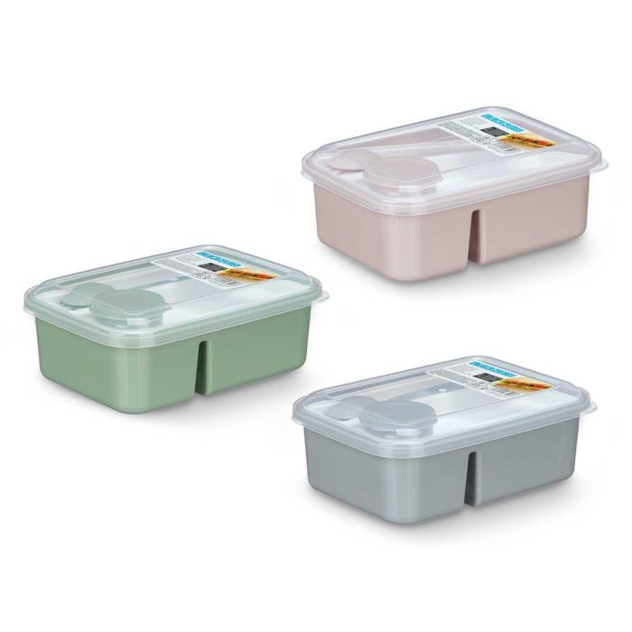 Fiambrera Separador Cubiertos Srt 3 Col 100 1800Ml Kinvara 20X8CM (12 Unidades) 1 Fiambrera Separador Cubiertos Srt 3 Col 100 1800Ml Kinvara 20X8CM (12 Unidades) 1