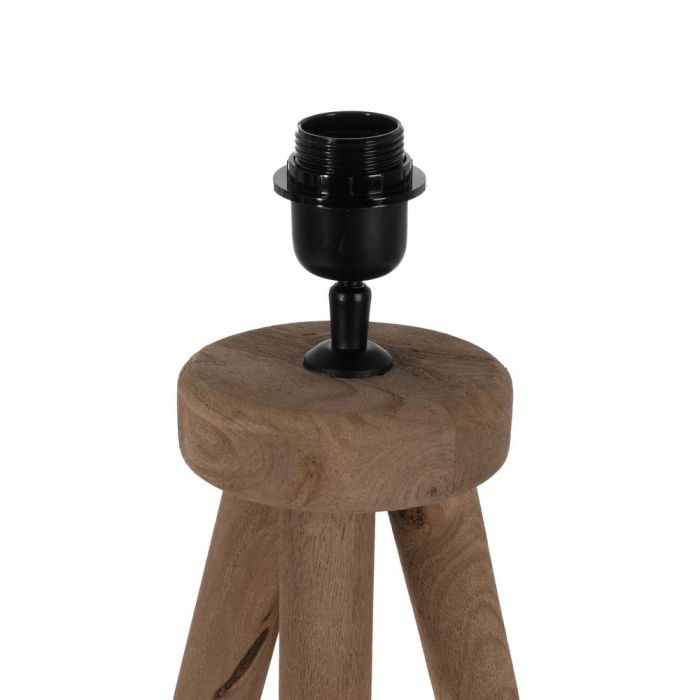 Base Lámpara Mesa Marrón Madera de Mango 24 X 24 X 48 cm