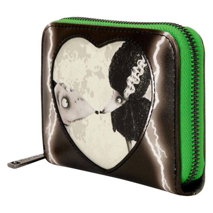 Loungefly Cartera Disney Sparky Frankenweenie Brilla Oscuridad - Piel Sintética con Glitter 12.5x10cm, 4 Ranuras Tarjeta 2