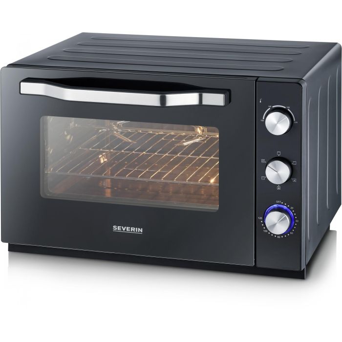 Severin a 2073 Horno XXL 60 L con Calor Giratorio, 2200 W, Piedra de Pizza y Temporizador 120 Minutos, Negro/Acero Inoxidable 0 Severin a 2073 Horno XXL 60 L con Calor Giratorio, 2200 W, Piedra de Pizza y Temporizador 120 Minutos, Negro/Acero Inoxidable 0