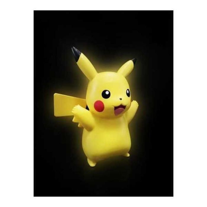 Teknofun Lámpara LED Inalámbrica Pokémon Pikachu 25cm, 2 Posiciones de Luz, USB, Pila AAA (No Incluida) 1