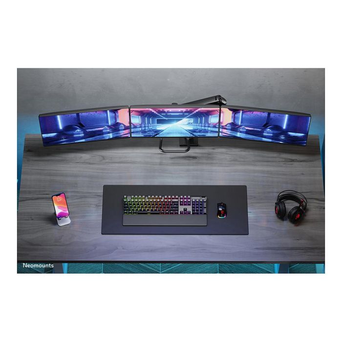 Neomounts NM-D775DX3BLACK Brazo para 3 Monitores de 17" a 27" con Resorte de Gas, Montaje de Escritorio, Negro 10