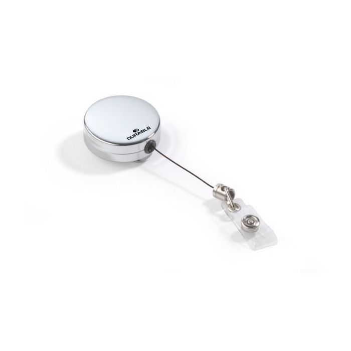 Durable Porta Acreditaciones Cromado de Alta Calidad Resistente Cordón Extrafuerte 80cm Clip Metálico para Cinturón y Ropa 40mm Diámetro 1 Durable Porta Acreditaciones Cromado de Alta Calidad Resistente Cordón Extrafuerte 80cm Clip Metálico para Cinturón y Ropa 40mm Diámetro 1