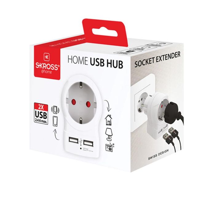 Skross Adaptador Viaje Europa con 2 Puertos USB 5V (1500282) Máx. 2.4A Compartidos 3 Skross Adaptador Viaje Europa con 2 Puertos USB 5V (1500282) Máx. 2.4A Compartidos 3