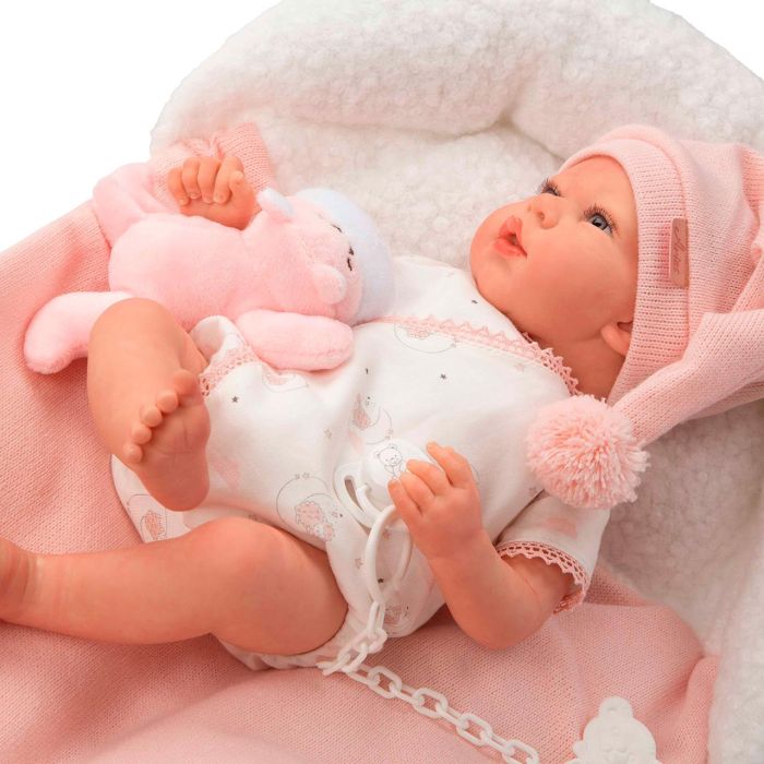 Muñecas Arias Muñeca Reborn Ariel Rosa de 40 cm, Incluye Cojín y Peluche. Regalo Ideal para Niños y Niñas desde 3 años. 3 Muñecas Arias Muñeca Reborn Ariel Rosa de 40 cm, Incluye Cojín y Peluche. Regalo Ideal para Niños y Niñas desde 3 años. 3
