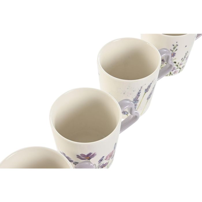 Mug Shabby DKD Home Decor Malva Blanco 9.5 x 9.5 x 13.5 cm (12 Unidades) 2 Mug Shabby DKD Home Decor Malva Blanco 9.5 x 9.5 x 13.5 cm (12 Unidades) 2