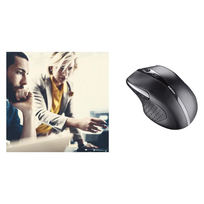Cherry MW 3000 Ratón Inalámbrico 2.4 GHz, 5 Botones, Sensor 1000/1750 DPI, Ergonomía para Diestros, Receptor Nano USB, Negro