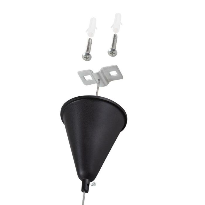 Kit de Suspensión para Carril Trifásico 1 Metro Negro con Cable de Acero Regulable HO-SUS-T-N 3 Kit de Suspensión para Carril Trifásico 1 Metro Negro con Cable de Acero Regulable HO-SUS-T-N 3