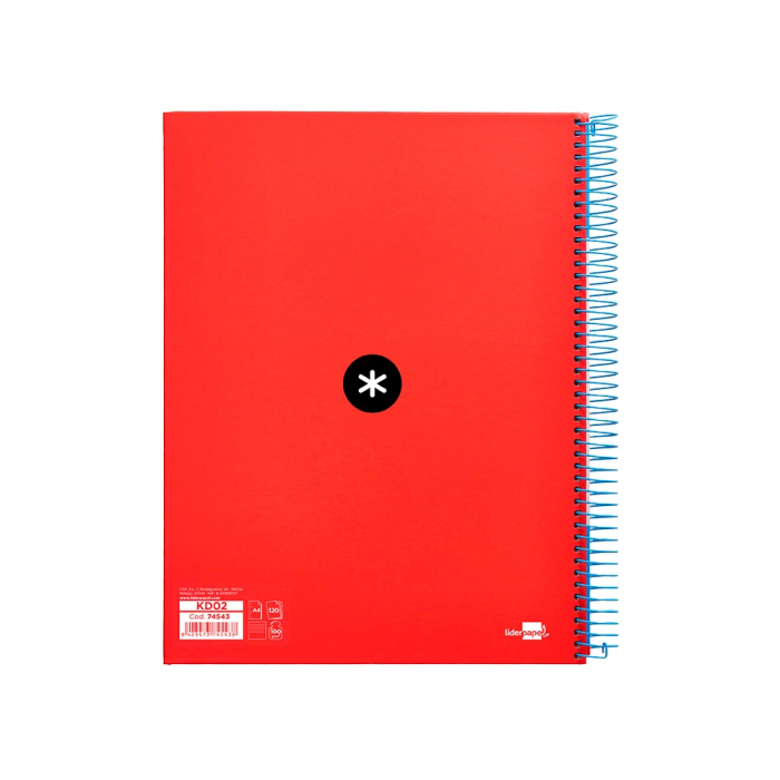 Antartik Cuaderno Espiral A4 Micro Tapa Forrada 120 Hojas 90gr Horizontal Rojo 2 Antartik Cuaderno Espiral A4 Micro Tapa Forrada 120 Hojas 90gr Horizontal Rojo 2