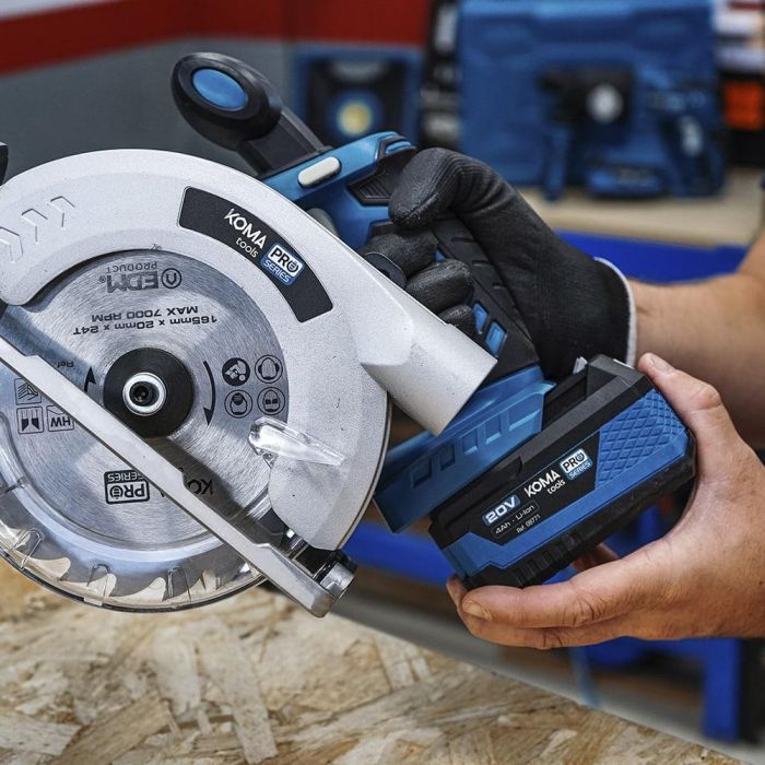 Koma Tools 20v-scc Sierra Circular 20V Sin Batería Ni Cargador Disco Ø 165mm Corte 55mm Para Madera Pro Series One for All 6