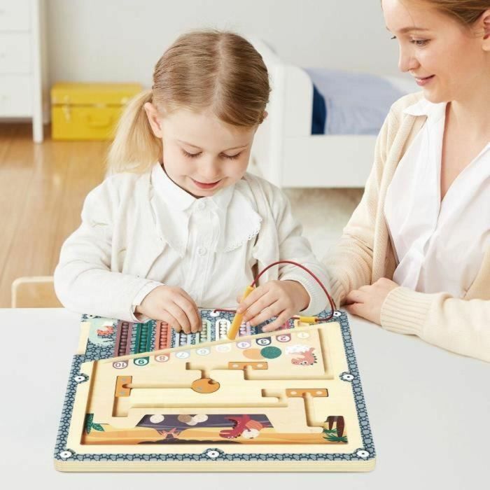 TOP BRIGHT TOP1730136909134 Laberinto magnético de huevos de dinosaurio, juego de clasificación de colores y números con bolígrafo 2