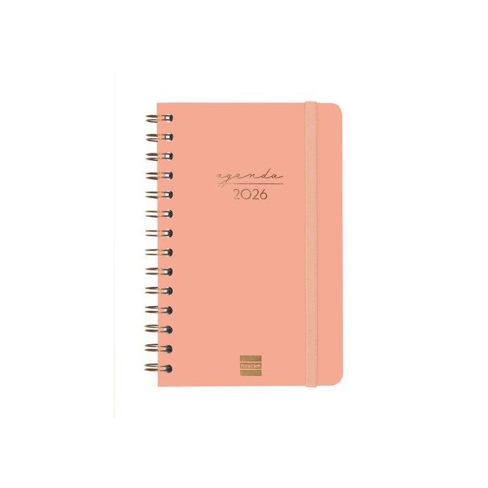 Agenda Anual (2026) Catalan Finocam Espiral Alma Wire-O Tapa Extra Con Goma E5 117X181 S/V Apais. Coral