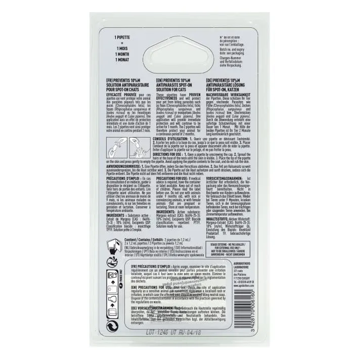 Vetocanis 2 Pipetas Antipulgas y Anti-garrapatas para Gato - Protección Mensual x2 Vetocanis 2 Pipetas Antipulgas y Anti-garrapatas para Gato - Protección Mensual x2