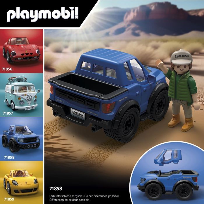 Playmobil 71858 Ford F-150 Raptor: Coche de Juguete Todoterreno con Neumáticos Masivos y Figura, para Niños +5 Años 2