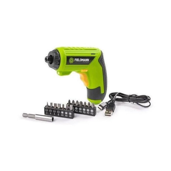 Atornillador a batería FIELDMANN 3,6 V 1500 mAh 15 accesorios Verde 1 Atornillador a batería FIELDMANN 3,6 V 1500 mAh 15 accesorios Verde 1