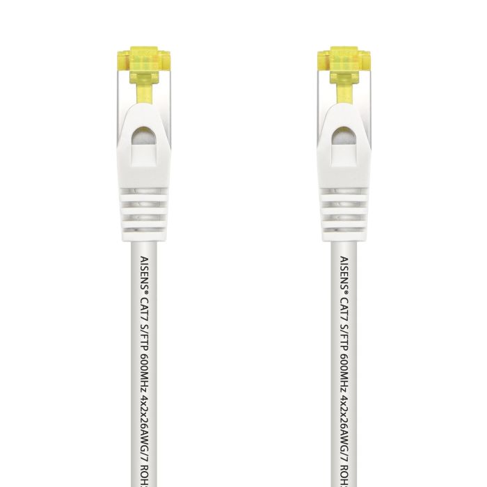 AISENS - CABLE DE RED LATIGUILLO RJ45 LSZH CAT.7 600 MHZ S/FTP PIMF AWG26, BLANCO, 1.0M
