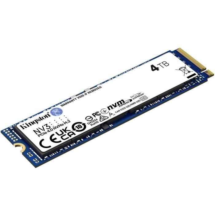 Kingston NV3 Unidad SSD 4 TB PCIe 4.0 NVMe M.2 2280 3D NAND, 6000/5000 MB/s, Alto Rendimiento y Bajo Consumo para PC/Portátil 0 Kingston NV3 Unidad SSD 4 TB PCIe 4.0 NVMe M.2 2280 3D NAND, 6000/5000 MB/s, Alto Rendimiento y Bajo Consumo para PC/Portátil 0