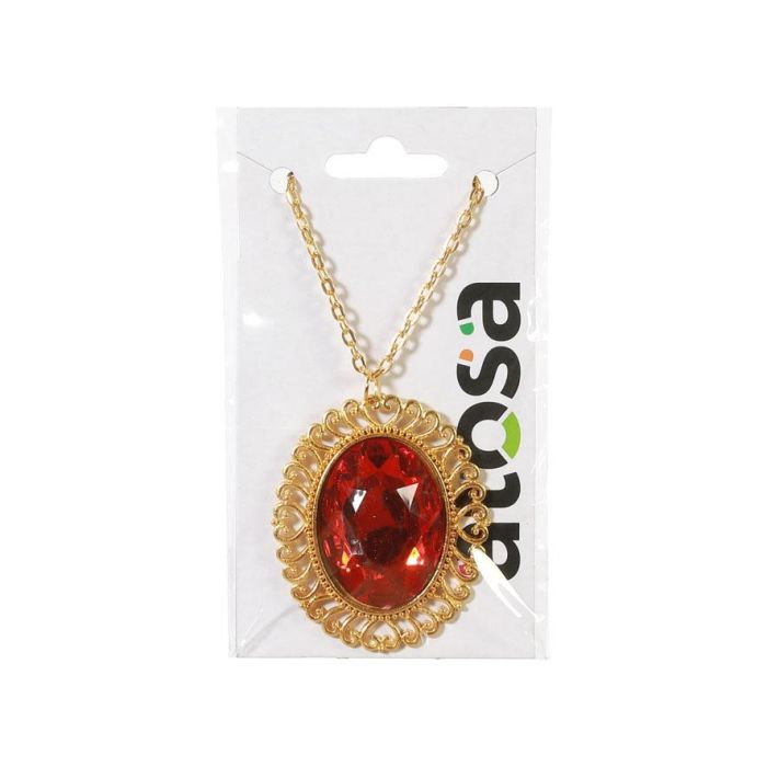Collar Con Colgante De Rubí Rojo Para Disfraces De Vampiresa 1