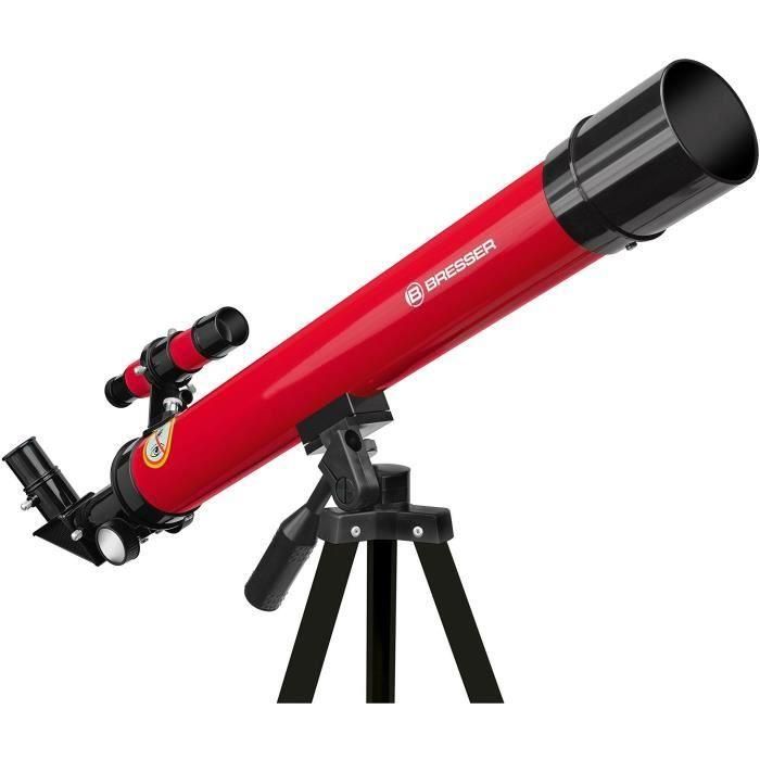Telescopio astronómico 45/600 AZ - BRESSER JUNIOR - Aumentos hasta 100x - Trípode regulable en altura - rojo 2 Telescopio astronómico 45/600 AZ - BRESSER JUNIOR - Aumentos hasta 100x - Trípode regulable en altura - rojo 2