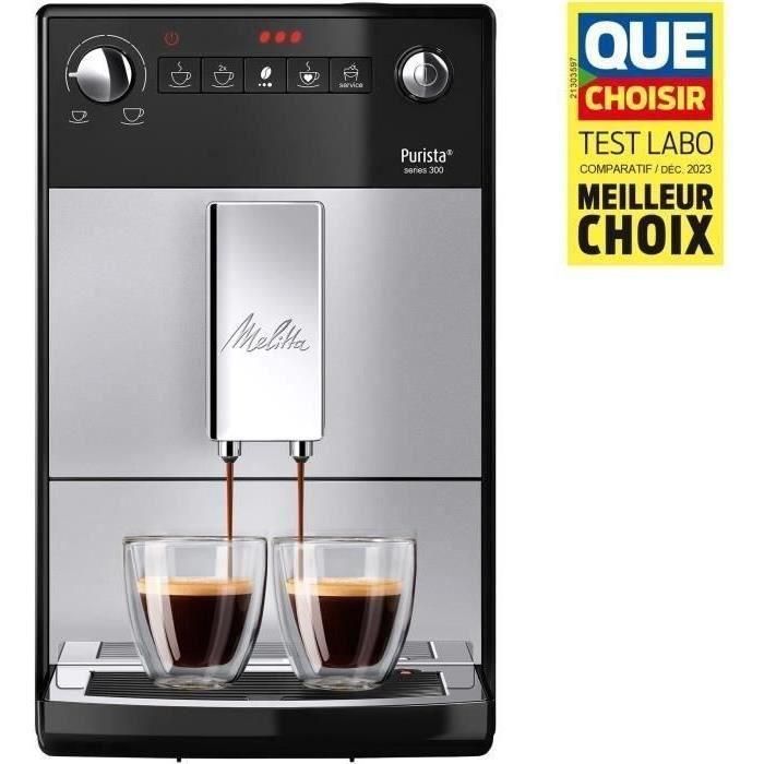 MELITTA F230-101 - Cafetera Purista - Espresso automático con molinillo de granos - 1450W - Tanque de agua 1,2L - Plata 1