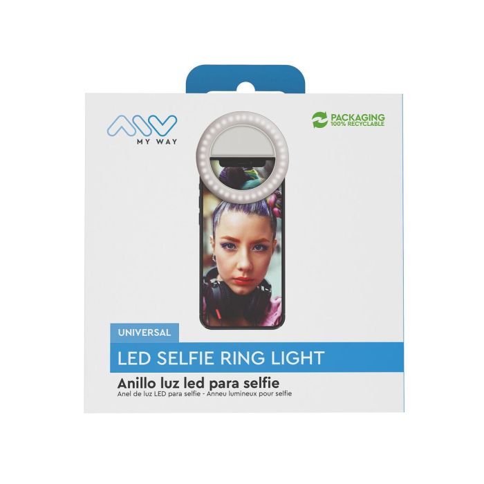 myway aro de luz led compatible con selfies blanco 9