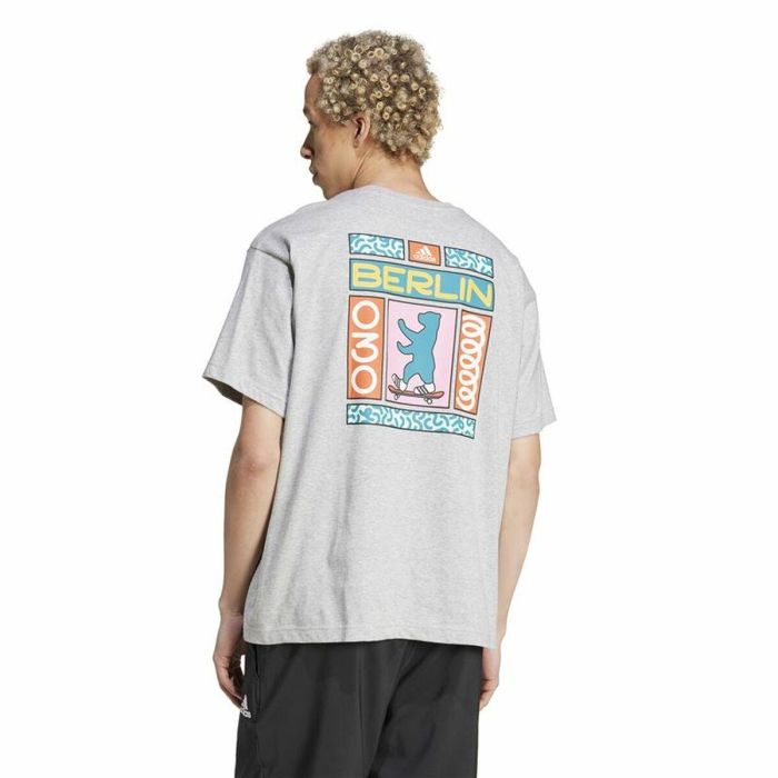 Camiseta de Manga Corta Hombre Adidas Berlin Bear Blanco S 3