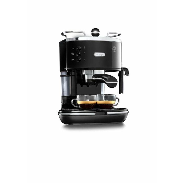 Delonghi ECO 311.BK Cafetera Espresso Icona Classic - Negro Onyx, 1100W, 15 Bar, 1.4L Tanque, Vapor Ajustable 1