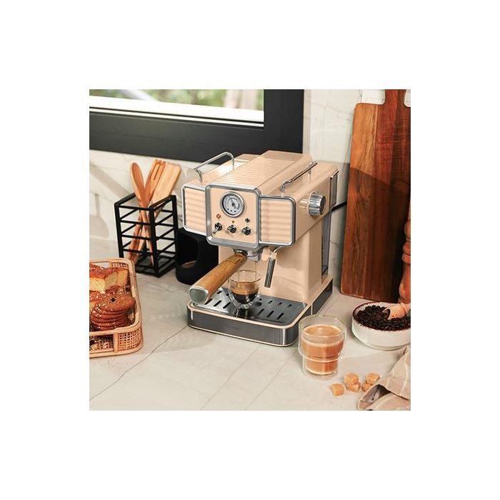 Cecotec 01585 Cafetera Eléctrica Semi-automática Espresso 1350W 20 Bares 1.5L ForceAroma Vaporizador Vintage 4