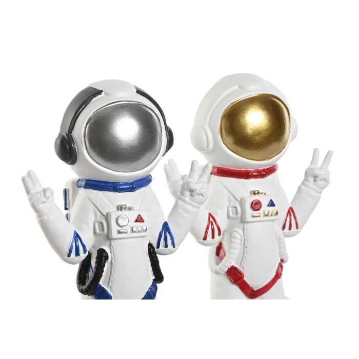 DKD Home Decor Figura Astronaut girl Urban Blanco Rojo 7 x 20 x 9 cm (2 Unidades) 1